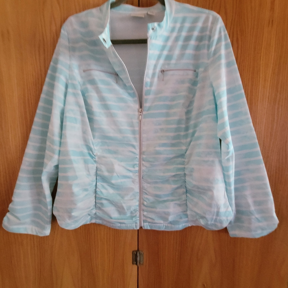 Chico's zenergy shirt, 2, light blue stripe